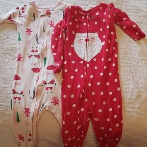 Carters christmas footed pajamas